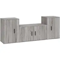 vidaXL Ensemble de meubles TV 3 pièces Gris Sonoma Bois composite