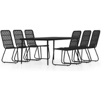 vidaXL Ensemble de jardin 7 pièces noir