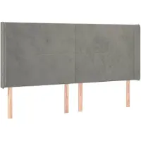 vidaXL Tête de lit avec oreilles gris clair 203x16x118/128 cm velours