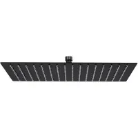 vidaXL Regenduschkopf rechteckig 40 x 30 cm Edelstahl schwarz schwarz