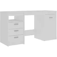 vidaXL Bureau blanc 140x50x76 cm bois composite