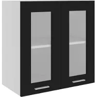 vidaXL Armoire à verre suspendue noir 60x31x60 cm panneau de particules