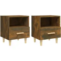 vidaXL Tables de chevet 2 pcs Chêne fumé 40x35x47 cm
