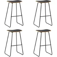 vidaXL Tabouret de bar 4 pièces noir similicuir