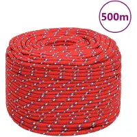vidaXL Corde de bateau Rouge 10 mm 500 m Polypropylène