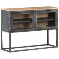 vidaXL Buffet Gris 100x30x70 cm Bois massif Acacia