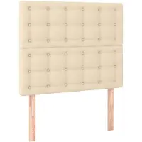 vidaXL Têtes de lit 2 pcs. Crème 90x5x78/88 cm Tissu