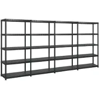 vidaXL Étagère de rangement à 5 niveaux Noir 340x40x185 cm Plastique