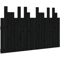 vidaXL Tête de lit murale noire 127,5x3x80 cm pin massif