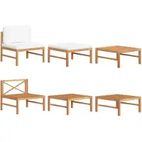 vidaXL Ensemble de salon de jardin 3 pièces avec coussins crème en teck