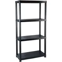 vidaXL Étagère de rangement à 4 niveaux Noir 61x30,5x130 cm Plastique