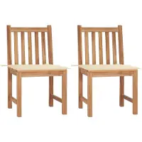vidaXL Chaises de jardin 2 pcs. avec coussins teck massif