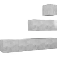vidaXL Ensemble d'armoires TV 4 pièces gris béton Bois composite