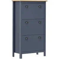 vidaXL Armoire à chaussures Hill Gris 72x35x124 cm Bois de pin solide