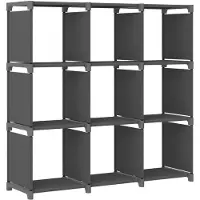 vidaXL Étagère d'affichage 9 cubes Gris 103x30x107,5 cm Tissu