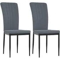vidaXL Chaise de salle à manger 2 pcs. Gris foncé velours