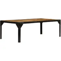 vidaXL Table basse rugueuse en bois de manguier massif et acier 110 cm