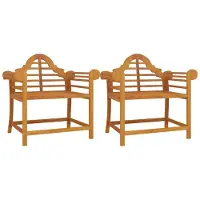 vidaXL Chaises de jardin 2 pcs. 91x62x94 cm bois massif teck