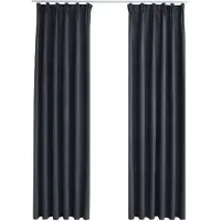 vidaXL Rideaux occultants avec crochets 2 pcs Anthracite 140x175 cm