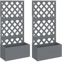 vidaXL Jardinières en treillis 2 pcs Gris 65x33x135 cm WPC