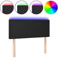 vidaXL Tête de lit LED noir 90x5x78/88 cm similicuir