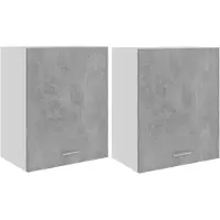 vidaXL Armoires suspendues 2 pcs. Gris béton 50x31x60 cm panneau de particules