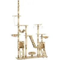 vidaXL Arbre à chat Sisal 230 - 250 cm Impression pattes Beige