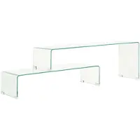 vidaXL Ensemble de 2 tables basses 90x30x20/110x30x40 cm verre trempé