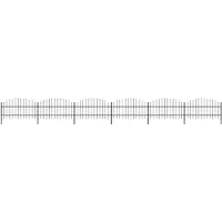 vidaXL Clôture de jardin avec pointes de lance Acier (0,75 - 1) x 10,2 m Noir