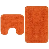 vidaXL Tapis de salle de bain 2 pcs Tissu Orange
