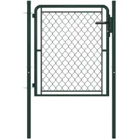 vidaXL Portail de jardin en acier vert 100x100 cm