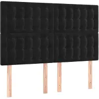 vidaXL Têtes de lit 4 pcs. noir 72x5x78/88 cm velours