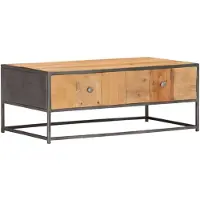 vidaXL Table basse 90x50x35 cm Vieux bois massif