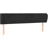 vidaXL Tête de lit avec oreilles noir 203x23x78/88 cm velours