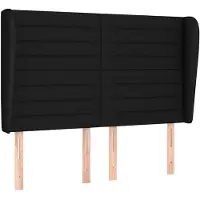 vidaXL Tête de lit avec oreilles noir 147x23x118/128 cm Tissu