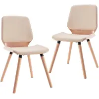 vidaXL Chaise de salle à manger 2 pcs. Crème blanc similicuir