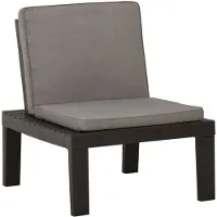 vidaXL Chaise longue de jardin avec revêtement Plastique gris