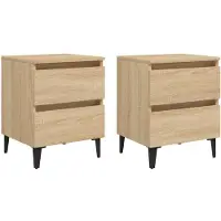 vidaXL Tables de chevet 2 pcs chêne sonoma 40x35x50 cm bois ingénierie