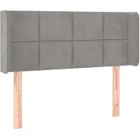 vidaXL Tête de lit avec oreilles gris clair 83x16x78/88 cm velours