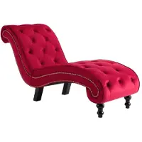 vidaXL Chaiselongue Rot Samt