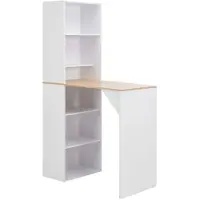 vidaXL Table de bar avec armoire blanc 115x59x200 cm