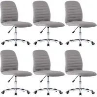 vidaXL Chaises de salle à manger 6 pcs. Tissu gris clair