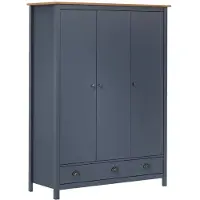 vidaXL Armoire avec 3 portes Hill Gris 127x50x170 cm en pin