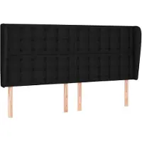 vidaXL Tête de lit avec oreilles Noir 203x23x118/128 cm Tissu