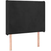 vidaXL Tête de lit avec oreilles noir 83x16x118/128 cm velours