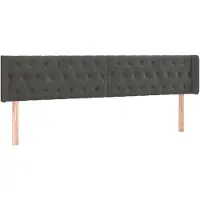 vidaXL Tête de lit avec oreilles gris foncé 183x16x78/88 cm velours