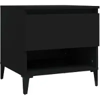 vidaXL Table d'appoint Noir 50x46x50 cm Bois d’ingénierie