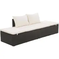 vidaXL Lit de jardin Noir 195x60 cm Résine tressée