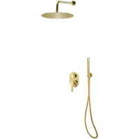 vidaXL Duschsystem Edelstahl 201 Gold -Coloured