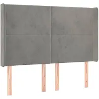 vidaXL Tête de lit avec oreilles gris clair 147x16x118/128 cm velours